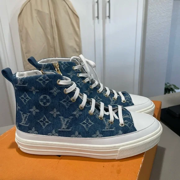LOUIS VUITTON LV STELLAR, HIGH TOP DENIM BLUE WOMENS SIZE